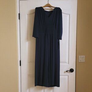 Maggy London Size 8 - 3/4 sleeve Navy Blue wide leg romper  NWT